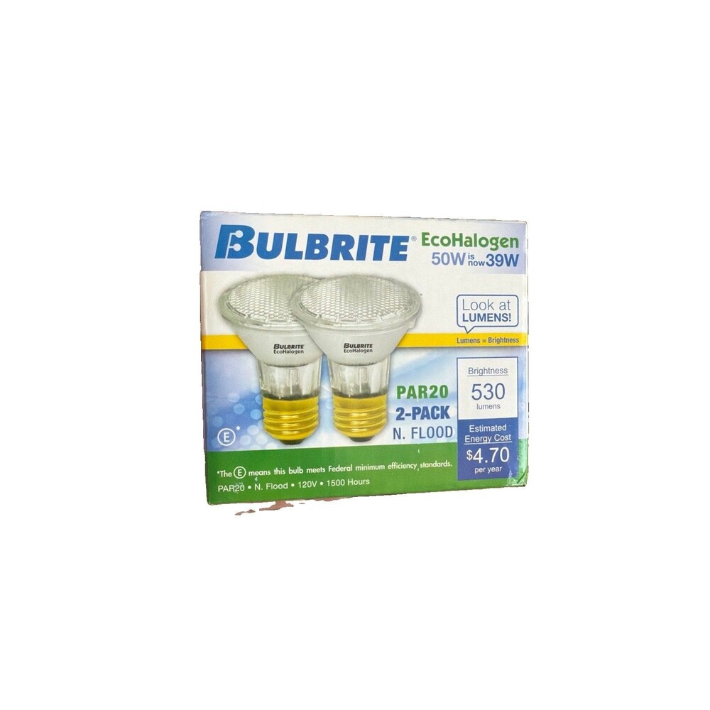 Bulbrite EcoHalogen PAR20 50W Equivalent (39W Actual) Narrow Flood Bulbs 2-Pack
